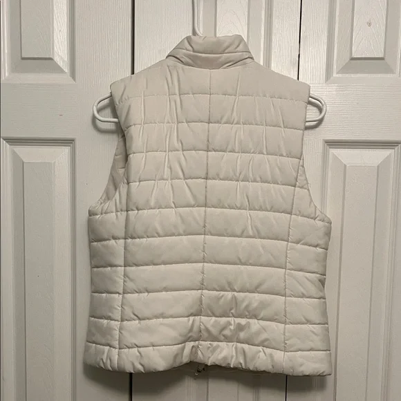Loft White Quilted Puffer Vest medium - Picture 4 of 4